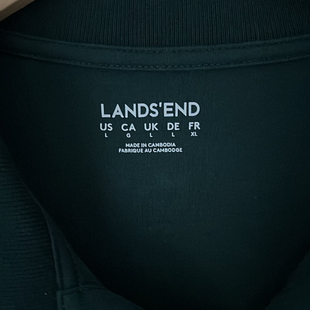Lands End green polo Large - Picture 2 of 5